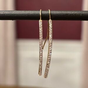 Delicate Gold Crystal‎ Drop Earrings